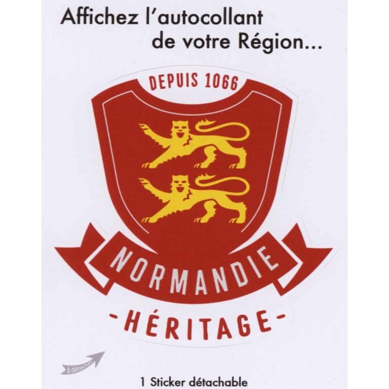 Sticker Blason Normandie Héritage Depuis 1066 Normaund